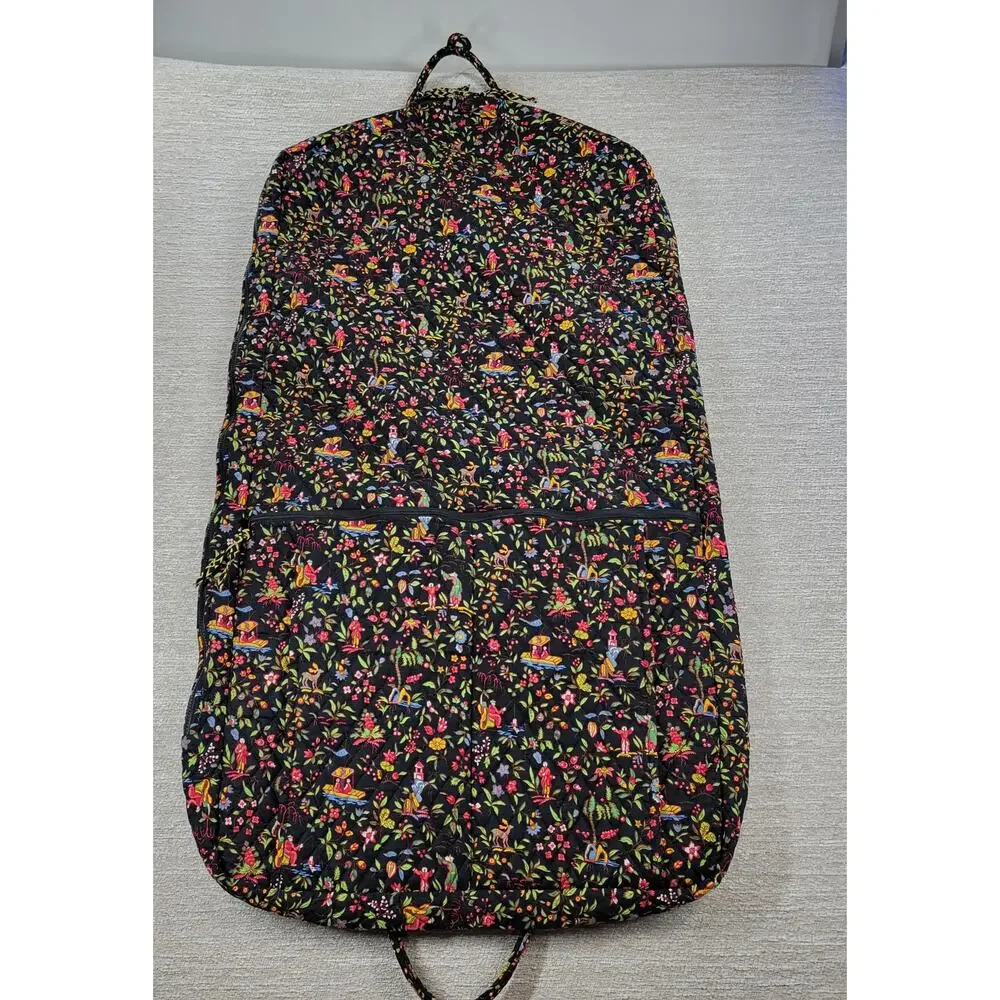 Vera Bradley Ming Garment Bag Black Quilted Floral Asian Travel Luggage Carry On